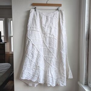 J Jill ruffled white maxi skirt